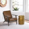 Royal Hampton 21" Round Drum Side End Table | Artisan Hammered Embossed Texture - 2 of 4