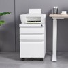 Runesay Mobile Filing Cabinet 3-Drawer with Lock, Legal/Letter Sized Office Storage Filing Cabinet - 3 of 4
