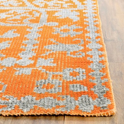 Elegant Hand-Knotted Gray Wool Rectangular Area Rug 5' x 8'