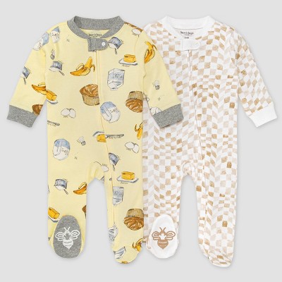 Image of Burt's Bees Baby® 2pk Banana Muffin & Wavy Sleep N' Play - Light Yellow 3-6M
