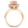 Pompeii3 2 Ct Morganite & Diamond Cushion Halo Engagement Ring 14k Rose Gold - 3 of 4