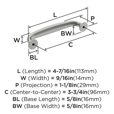 Satin Nickel Traditional Cabinet Drawer Pull with Mounting Hardware