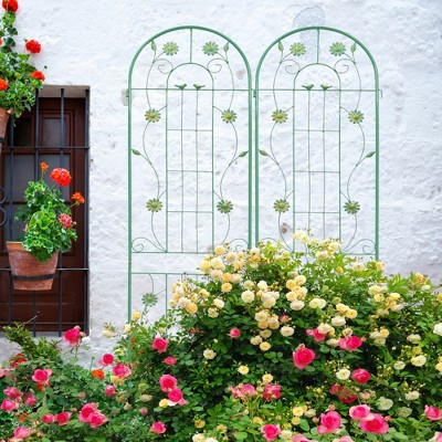 JUJABU 2 Pack Metal Garden Trellis 86.7" x 19.7"  for Climbing Plants Outdoor Flower Support