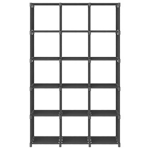 vidaXL Modern 15-Cube Display Shelf - Freestanding and Lightweight Gray Fabric and Steel Frame Storage Unit for Home and Office - 1 of 4