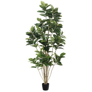 Vickerman Potted Artificial Green Rubber Tree - 1 of 4