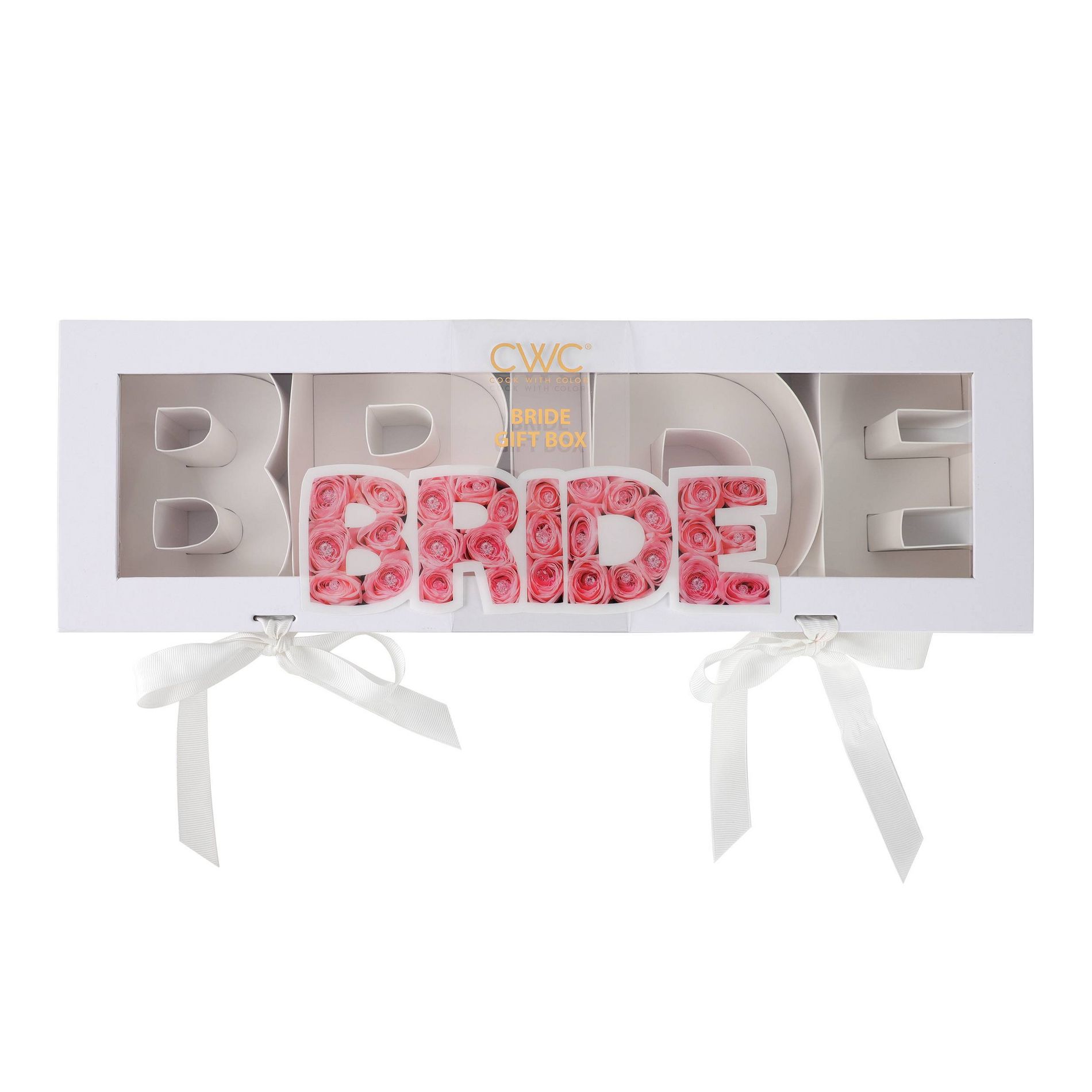 Cook With Color Fillable BRIDE Word Food Storage Gift Box White