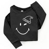 SmileyWorld Santa Hat Outline - Toddler Long Sleeve Graphic Tee and Youth Long Sleeve Graphic T-Shirt - 2 of 4