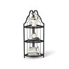 CAVINAS Bookcases for Living Room 4 Tier Rustic Wood Metal Freestanding Open Book Shelf Corner Bookcase with Drawers - 2 of 4