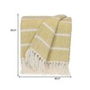 HomeRoots Yellow Woven Cotton Striped Throw Blanket - 3 of 4