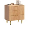 Fluted Dresser for Bedroom with 3 Drawers, Wooden Chest of Drawers with Metal Handle & Feet, Dresser for Living Room, Hallway, Bedroom - 2 of 4