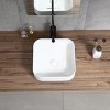 ChicFurnit Bathroom Sinks Vessel Sink Square Sink Vanity Sink Art Basin Countertop Bathroom Sink for Bathroom, White, 15.35"*15.35"*5.5" - 2 of 4