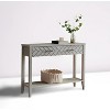 Kings Brand Furniture - Leffler Modern Console Sofa Table with Drawer and Open Storage Shelf for Entryway, Hallway and Living Room - Off-White - 4 of 4
