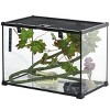 Reptile Terrarium Glass Tank with Decor Kit,19'' Gallon Full View Enclosure with Sliding Lid for Lizards,Frogs,Snakes,Spiders – LAOTIES - 4 of 4