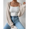 Womens Cardigan Long Sleeve Open Front Sweater Shrug Midweight Cozy Bolero for Winter Cable Knit Ribbed Cuff Sweater Cardigan - 4 of 4