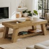 Hommoo 47.24" Farmhouse Rectangular Coffee Table, 2-Tier Storage Center Table - 2 of 4