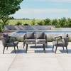 4-Piece Outdoor Iron Cnversation Sofa Set with Coffee Table and Cushions - 2 of 4