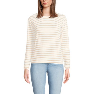 Lands' End Women's Long Sleeve Mariner Jersey Crewneck Tee