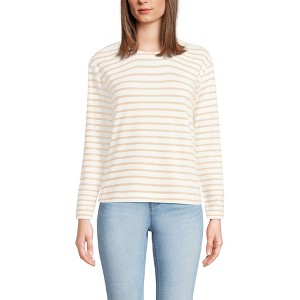 Lands' End Women's Long Sleeve Mariner Jersey Crewneck Tee - 1 of 4
