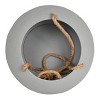 5" x 11.25" Wide Textured Sandy Gray Metal Decorative Indoor Hanging Jute Rope Planter - 3 of 4
