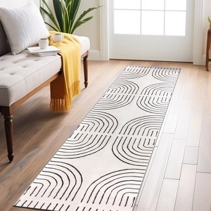 World Rug Gallery Bohemian Lines Washable Non Slip Area Rugs - 1 of 4