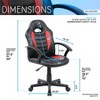 TopComfy Task and Office Gaming Racer Chair Upholstery Adjustable Height Swivel Wheels For Kids Gaming Homework Room, Red, 23"*21"*9" - 4 of 4