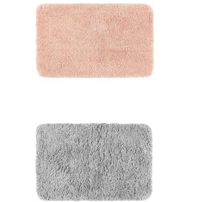 Unique Bargains Extra Soft Thick Microfiber Non-Slip Plush Bath Mats 2 Pcs