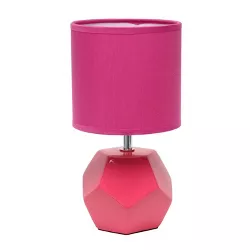 Round Prism Mini Table Lamp with Matching Fabric Shade Pink - Simple Designs