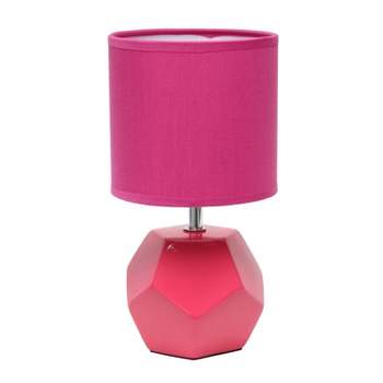 Round Prism Mini Table Lamp with Matching Fabric Shade - Simple Designs