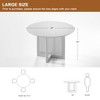 Wooakway 30"H Rattan Round Wood Dining Table Kitchen Table Conference Table with Criss Cross Legs - 4 of 4