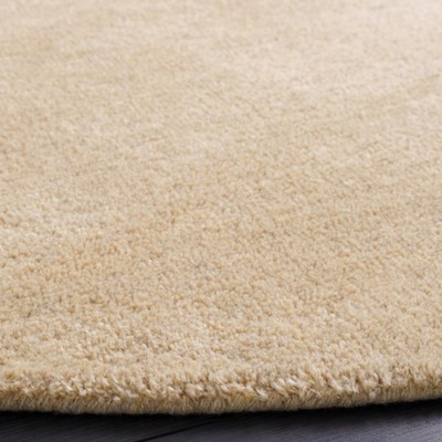 Beige Round Hand-Tufted Wool Area Rug, 6'