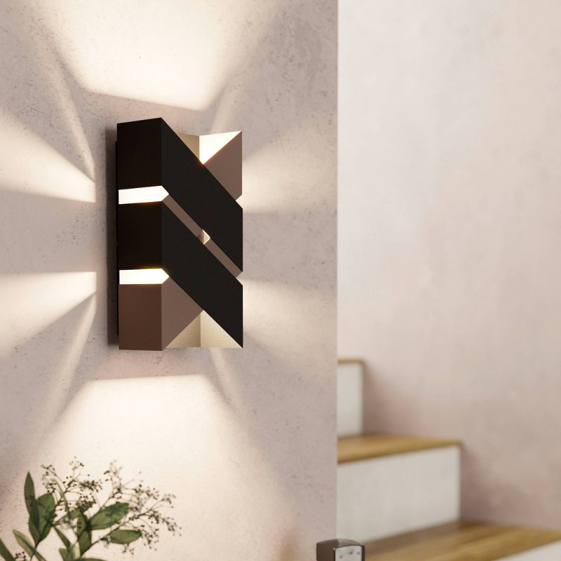 Gurare Integrated LED Wall Light Structured Black and Mocha Finish - EGLO, 3 of 5