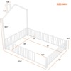 Metal House Platform Bed with Guardrail and Chimney - 3 of 4