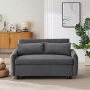 2 Seat Convertible Couch With 2 Throw Pillows And USB Ports,Corduroy Sofa Bed Couch,Loveseat Sofa,Furniture Living Room Couch Sofa-Maison Boucle - 2 of 4