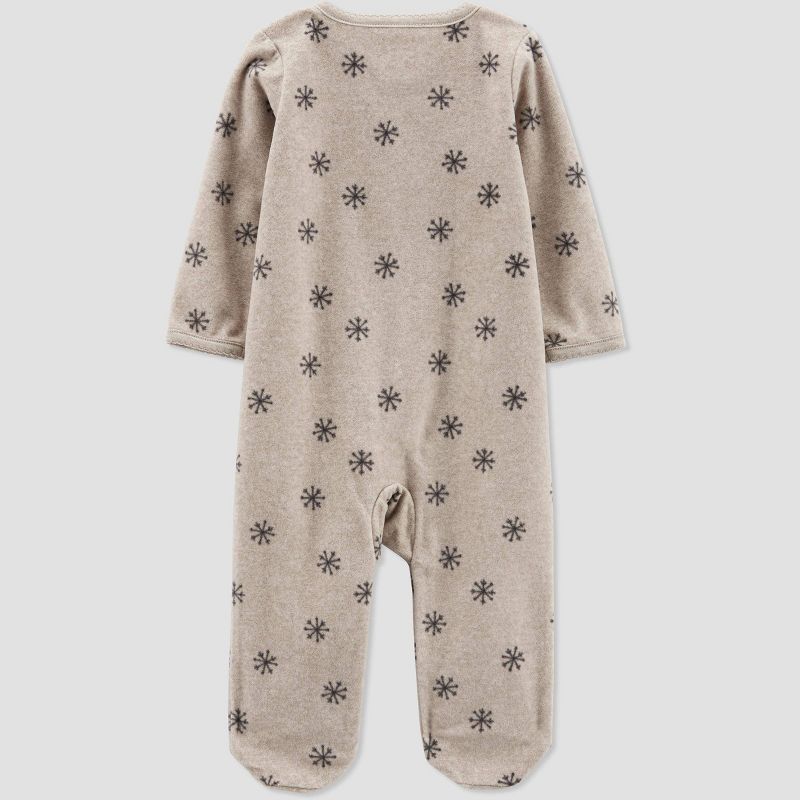 Carter's Just One You®️ Baby Girls' Snowflake Fleece Footed Pajama - Cream, 3 of 6