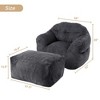 Whizmax Bean Bag Chair with Ottoman, 37.5 Lbs High-Density Foam Filling Beanbag Sofa with Armrests,Corduroy Floor Sofa,Giant Lazy Sofa with Foot Rest - 2 of 4