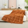 Amelie Home Striped Faux Fur Throw Blanket for Sofa, Bed, or Chair - 4 of 4
