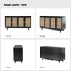 Buthrotos Living Room Solid Wood TV Stand for TVs up to 65"  With 4 rattan doors | KARAT HOME - 3 of 4