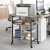 3 Tier Home Printer Stand,Mobile Printer Table with Wheels Printer Shredder Stand with Storage Under Desk Shelf with Storage, for Living Room - 2 of 4