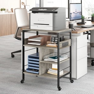 Garvee Large Printer Stand with Power Outlets and USB Ports, Printer Table with Shelf, 4 Tier Rolling Printer Stand for Home Office - 1 of 4
