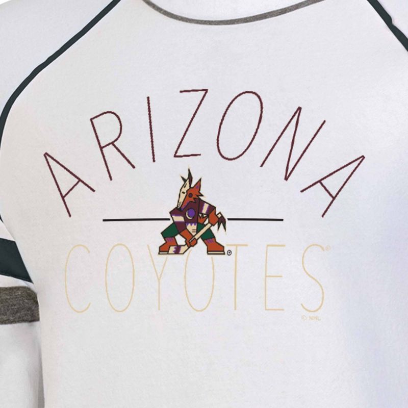 NHL Arizona Coyotes Women&#39;s White Fleece Crew Sweatshirt, 3 of 4