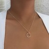 Adornia 14k Rose Gold Plated Curved CZ Nail Ring Necklace - 3 of 4