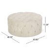 NicBex Modern 40" Round Ottomans Velvet Footstools with Button Tufted Stitching for Bedroom and Living Room - 2 of 4