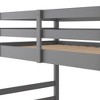 PAGED Twin over Twin Bunk Bed Simple Modern Wooden Bed Frame with Guardrail and 2 Ladders for Bedroom, Space Saving - 4 of 4