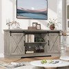 Farmhouse TV Stand for 65 Inch TV, Entertainment Center TV Media Console Table, White TV Stand with Barn Doors, Storage and Shelves - 3 of 4
