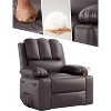 22'' Recliner Chai, Manual PU Leather Recliner with Cup Holders & Side Pockets, Ergonomic Design for Nursery, Living Room, Bedroom - 4 of 4