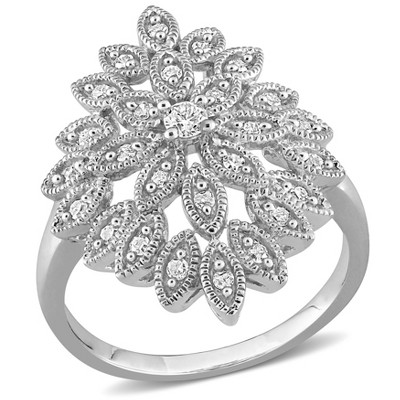 EVERLY JEWELRY |Sterling Silver 1/3 CT TW Diamond Fashion Ring