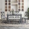 CAVINAS Dining Table Set for 6 Solid Wood Space Saving Foldable Table and 4 Chairs with Bench for Kitchen - 2 of 4