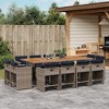 vidaXL Patio Dining Set, 12-Seater Outdoor Table and Chairs, Gray/Navy Blue/Brown - 2 of 4