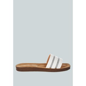 Zosaya Faux Zipper Detail Slip Ons Sandals Women - 1 of 4