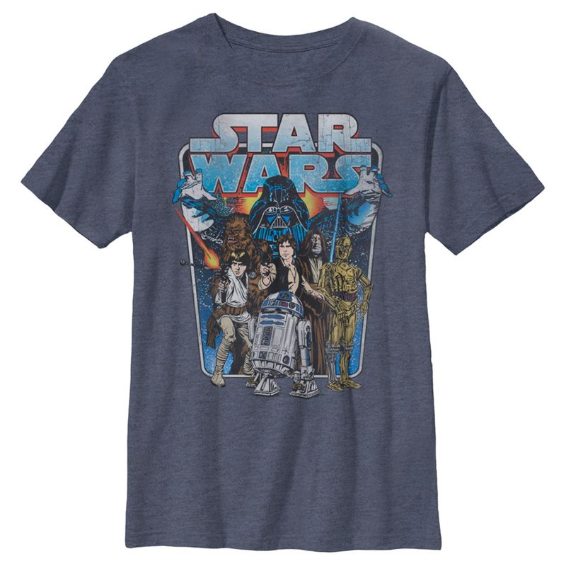 Boy's Star Wars Vintage Hero Character Frame T-Shirt, 1 of 4